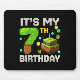 Kids It's My 7th Birthday Gamer Pixel Birthday Boy Mouse Mat