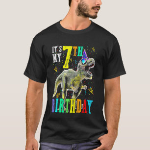 Kids It's My 7th Birthday Happy 7 Year Dinosaur G T-Shirt