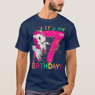 Kids Its My 7th Birthday Unicorn 7 year old Birthd T-Shirt