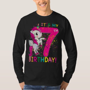 Kids Its My 7th Birthday Unicorn 7 Year Old Birthd T-Shirt