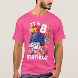 Kids Its My 8th Birthday 8 Year Old Baseball Birth T-Shirt