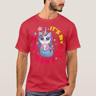 Kids It's My 8th Birthday Happy 8 Year Unicorn Mer T-Shirt