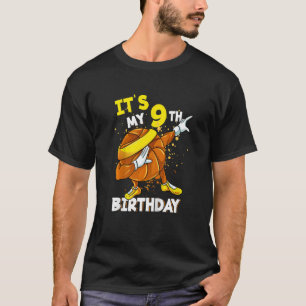 Kids Its My 9th Birthday 9 Year Old Dabbing Basket T-Shirt