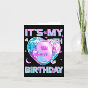 Kids It's My 9th Birthday Girl 9 Year Old Kp Bday Card