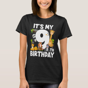 Kids It's My 9th Birthday Zoo Jungle Safari 9 Year T-Shirt