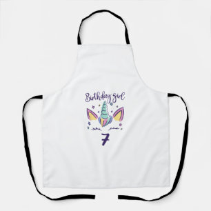 Kids It's My Birthday Dabbing Unicorn Rainbow Girl Apron