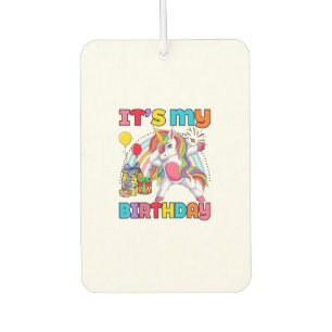 Kids It's My Birthday Dabbing Unicorn Rainbow Girl Car Air Freshener