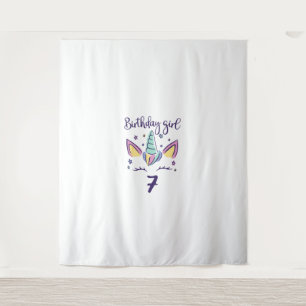Kids It's My Birthday Dabbing Unicorn Rainbow Girl Tapestry
