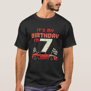 Kids Its My Birthday Im 7 Race Car 7th Bday Seven T-Shirt