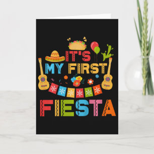 Kids It's My First Fiesta Birthday Mexican Cinco D Card