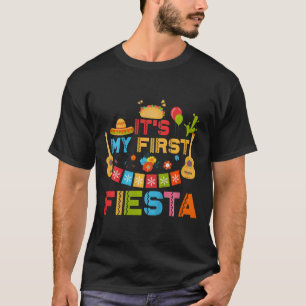 Kids It's My First Fiesta Birthday Mexican Cinco D T-Shirt