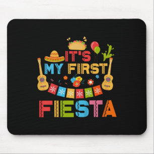 Kids Its My First Fiesta Birthday Mexican Cinco De Mouse Mat