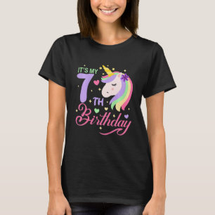 Kids It's My Seventh 7th Birthday Seven 7 Years Ol T-Shirt