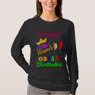 Kids January Girls Birthday 3 January 1st Annivers T-Shirt