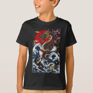 Kids Japanese Dragon Graphic Mythical Creature T-S T-Shirt
