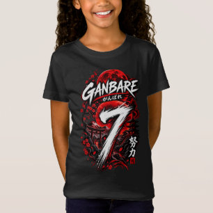 Kids Japanese Soccer Anime Ganbare Number 7 Graphi T-Shirt