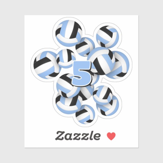 kids jersey number lt blue black volleyballs (Sheet)