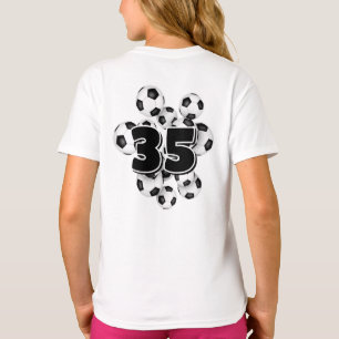 kids jersey number on group of soccer balls T-Shirt