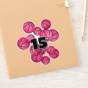 kids jersey number pink basketballs