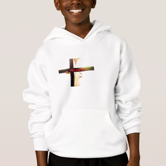 Kids Jesus Follow Me Sweatshirt Hoodie (Front)