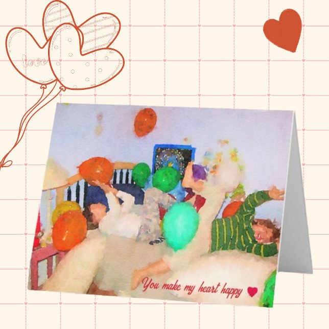 Kid's Joyful Celebration Valentine's Day Card (Creator Uploaded)