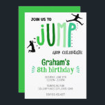 Kid's Jump Trampoline Park Birthday Party Invitation<br><div class="desc">Kid's Birthday Invitation perfect for a birthday party at a trampoline park or bounce house. This colourful invitation features jumping silhouette clipart. Customise with your party information.</div>