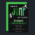 Kid's Jump Trampoline Park Birthday Party Invitation<br><div class="desc">Kid's Birthday Invitation perfect for a birthday party at a trampoline park or bounce house. This colourful invitation features jumping silhouette clipart. Customise with your party information.</div>