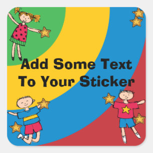 Kids Jumping Stickers