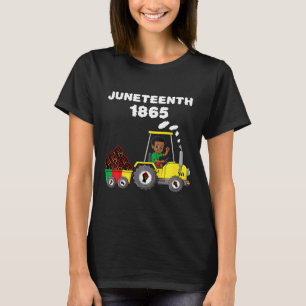 Kids Juneteenth 1865 Boy In Tractor Funny Toddler  T-Shirt