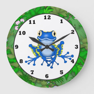 Kids Jungle Frog cartoon wall clock