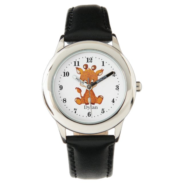 kids Jungle giraffe add name Watch (Front)