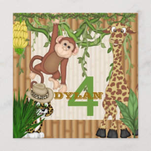 Kids Jungle Safari Birthday Invitation Template