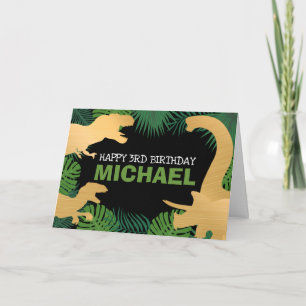 Kids Jurassic Trex Dino Dinosaur Birthday Card