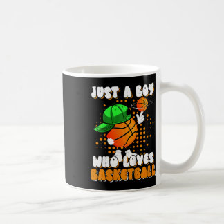 Kids Just A Boy Who Loves Bysketbyll Player Lover  Coffee Mug