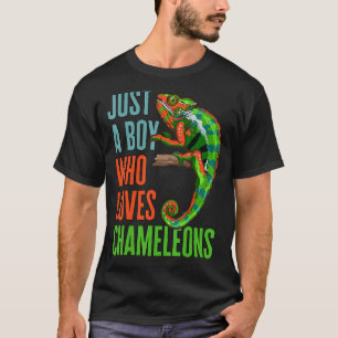 Kids Just A Boy Who Loves Chameleons Reptile Liza T-Shirt