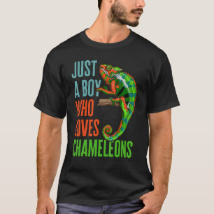 Kids Just A Boy Who Loves Chameleons Reptile Liza T-Shirt