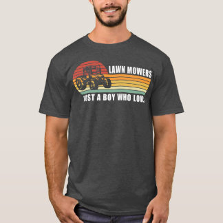 Kids Just a Boy who Loves Lawn Mowers Lawn Mowing  T-Shirt