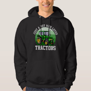 Kids Just A Boy Who Loves Tractors Farm Kid Birthd Hoodie
