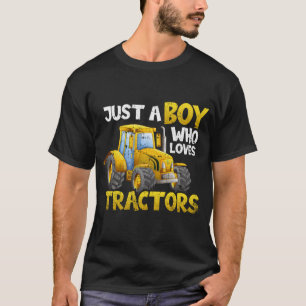 Kids Just A Boy Who Loves Tractors Farm T-Shirt