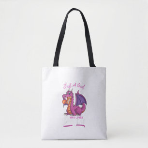 Kids Just A Girl Who Loves Dragons Funny Dragon Gi Tote Bag
