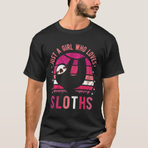 Kids Just A Girl Who Loves Sloths Vintage Retro Gi T-Shirt