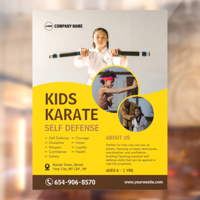 Kid's Karate Class Custom Window Cling (Sheet 2)