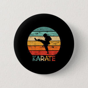 Kids Karate Martial Arts Grunge Motif A Little Boy 6 Cm Round Badge