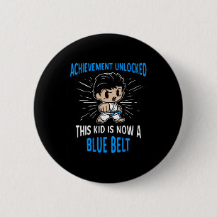 Kids Karate Student Blue Belt Award T Shirt Gift 6 Cm Round Badge