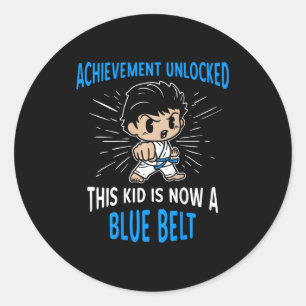 Kids Karate Student Blue Belt Award T Shirt Gift  Classic Round Sticker