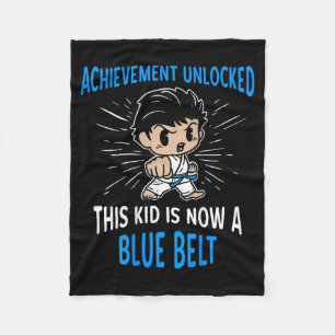 Kids Karate Student Blue Belt Award T Shirt Gift Fleece Blanket