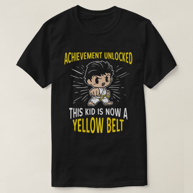 Kids Karate Student Yellow Belt Award  Gift  T-Shirt (Design Front)