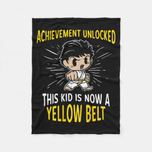 Kids Karate Student Yellow Belt Award T Shirt Gift Fleece Blanket