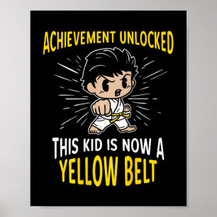 Kids Karate Student Yellow Belt Award T Shirt Gift Poster