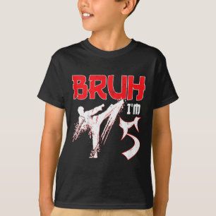 Kids Karate Taekwondo 5 Years Old Birthday Martial T-Shirt